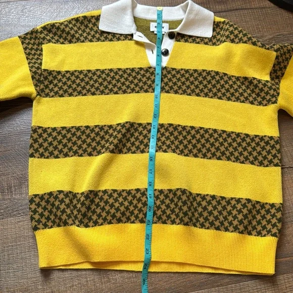 Obey womens Yellow and Black Striped Sweater - Picture 7 of 7